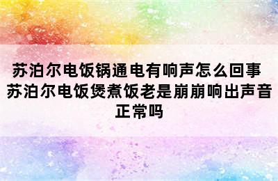 苏泊尔电饭锅通电有响声怎么回事 苏泊尔电饭煲煮饭老是崩崩响出声音正常吗